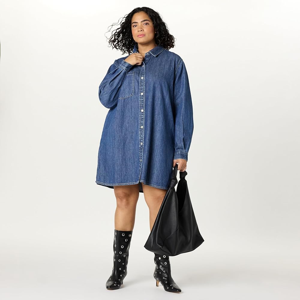 美品★ I LINE DENIM SHIRT DRESS Amazon.com: The Drop Women's Katerina Denim Shirtdress